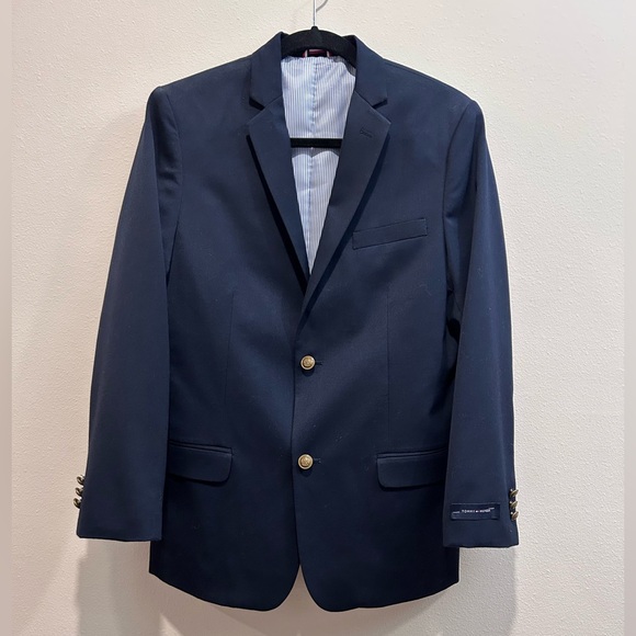 Tommy Hilfiger Boys Young Man Navy Suit, size 16 18 Jacket and Pants - Picture 2 of 10